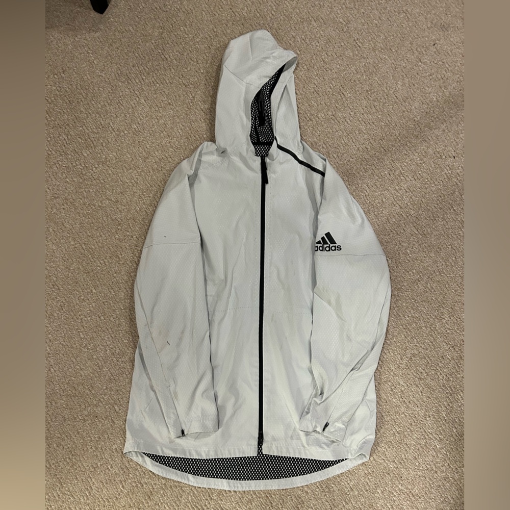 Adidas Light Gray Windbreaker